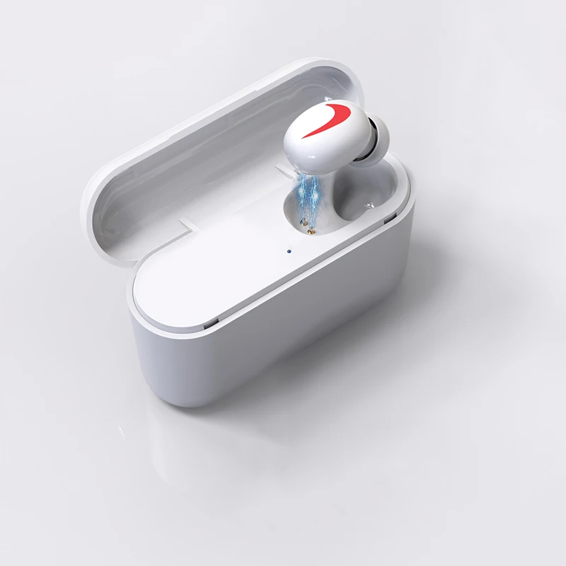 Single Hook white Bluetooth наушники 5,0 HBQ беспроводные наушники Blutooth гарнитура спортивные наушники с стерео гарнитура с микрофоном зарядная коробка - Цвет: Single Hook white