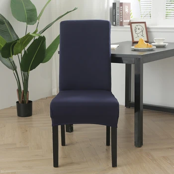 

Solid Color Elastic Chair Cover Removable Slipcovers Protector Kitchen Dining Room Banquet Chair Decor