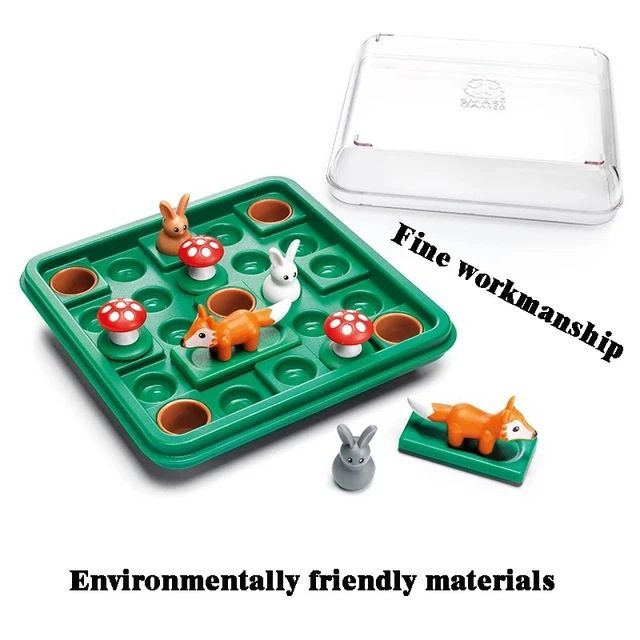 Game Bunny Bouncing Kids Puzzle Board Game Checkers Toy Fun brain-moving toys for children Toys suitable over 7 years old 6