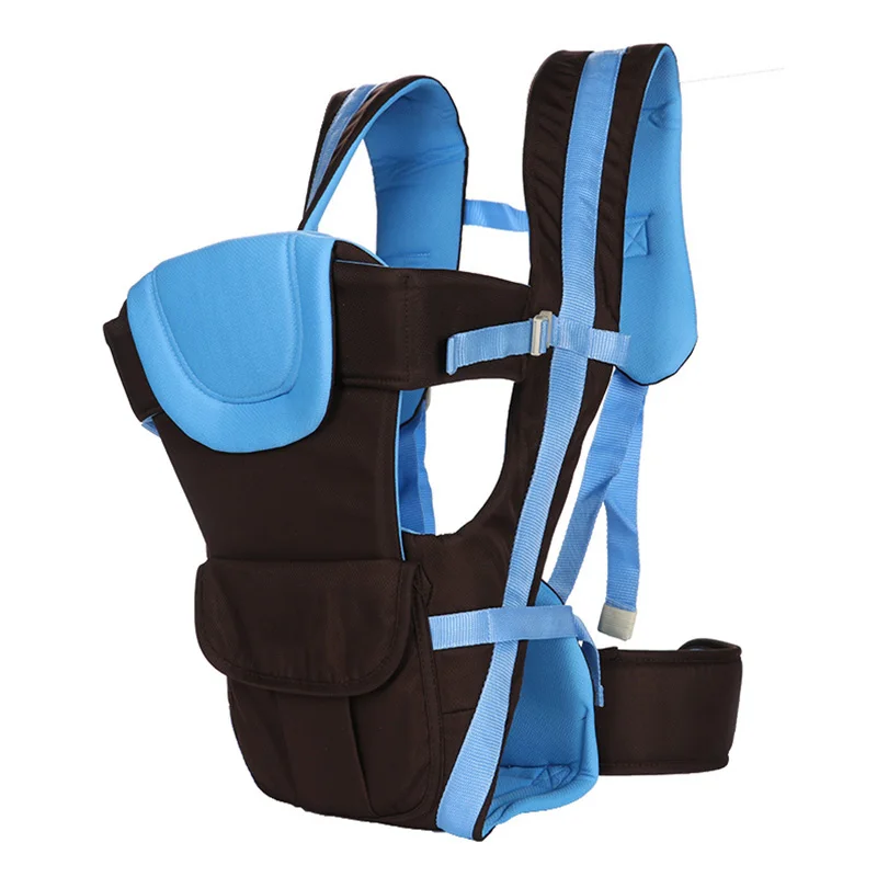 Эргономичная Сумка-кенгуру для младенцев, для детей, для детей 0-18 месяцев - Цвет: Strap blue