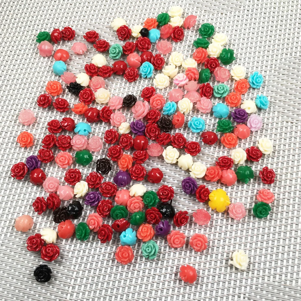 Synthetic Coral engraving Flower shape Punch loose beads isolation bead
