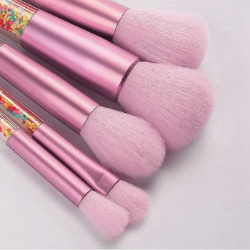 

5x Candy Makeup Brush Sets Granules Transparent Handle Makeup Brush Set