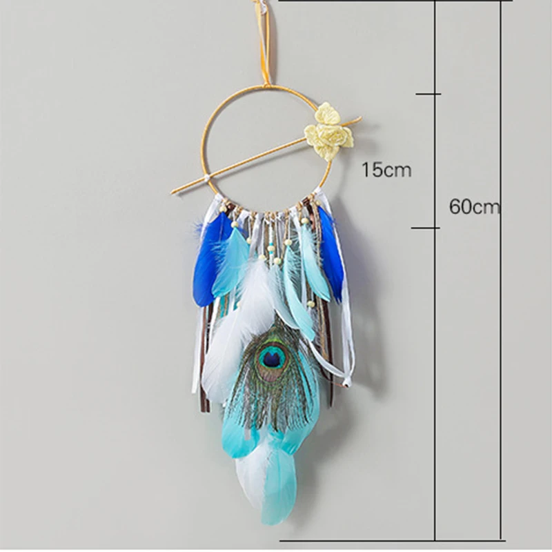 DIY Boho Ловец снов Висячие перья ремесла колокольчики Девушка Спальня романтическое висячие украшения подарки на день рождения
