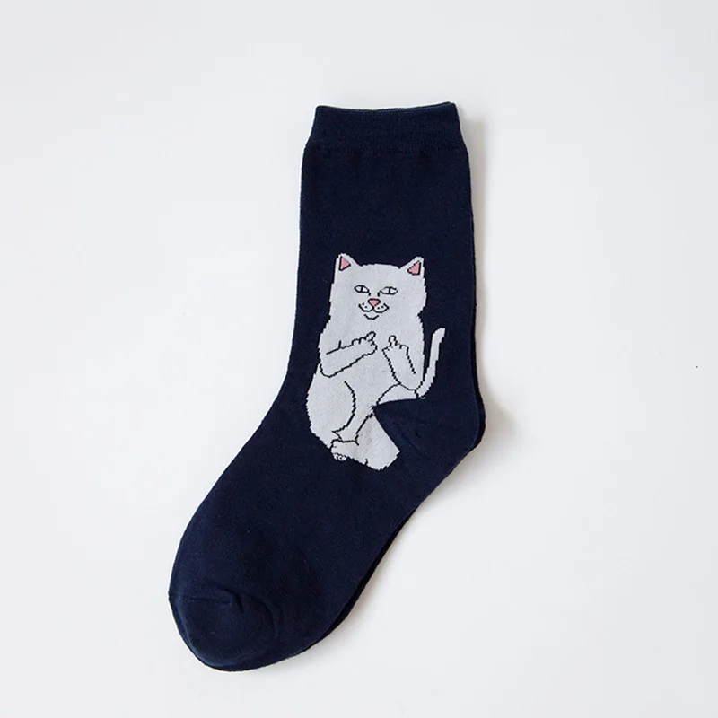 Модные удобные теплые хлопковые носки унисекс с рисунком кота из мультфильма; сезон осень-зима; вечерние носки на Хеллоуин - Цвет: 3