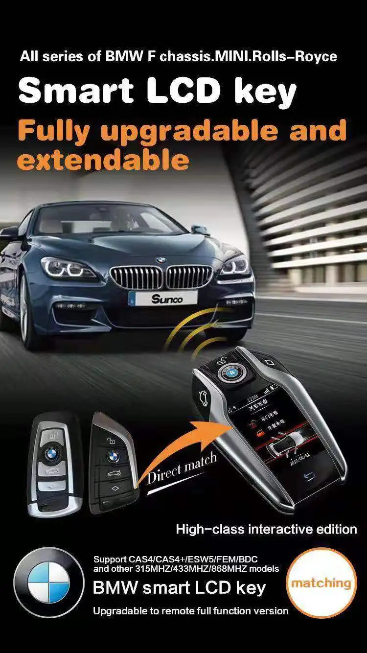 Послепродажный дисплей ключ слесарная версия Смарт ЖК-ключи поддержка BMW CAS4/CAS4+/ESW5/FEM/BDC/другие модели 315 МГц/433HMZ/868 МГц