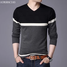 AIRGRACIAS 2019 New Brand Sweater Men Pullovers patchwork color Slim Fit Knitred Woolen Autumn Slim Style Casual Men Clothes AIRGRACIAS 2019 New Brand Sweater Men Pullovers patchwork color Slim Fit Knitred Woolen Autumn Slim Style Casual Men Clothes