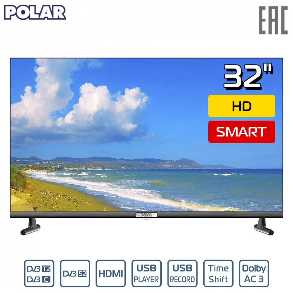 Телевизор 32" POLAR P32L22T2SCSM HD SmartTV