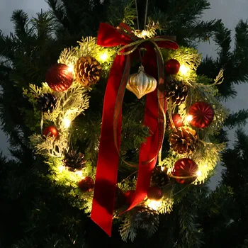 

Christmas Wreath Decorations Garland Hanging Ornaments 2020 Xmas Hanging Home Luminous Christmas Tree Pendant Ornament #YL5