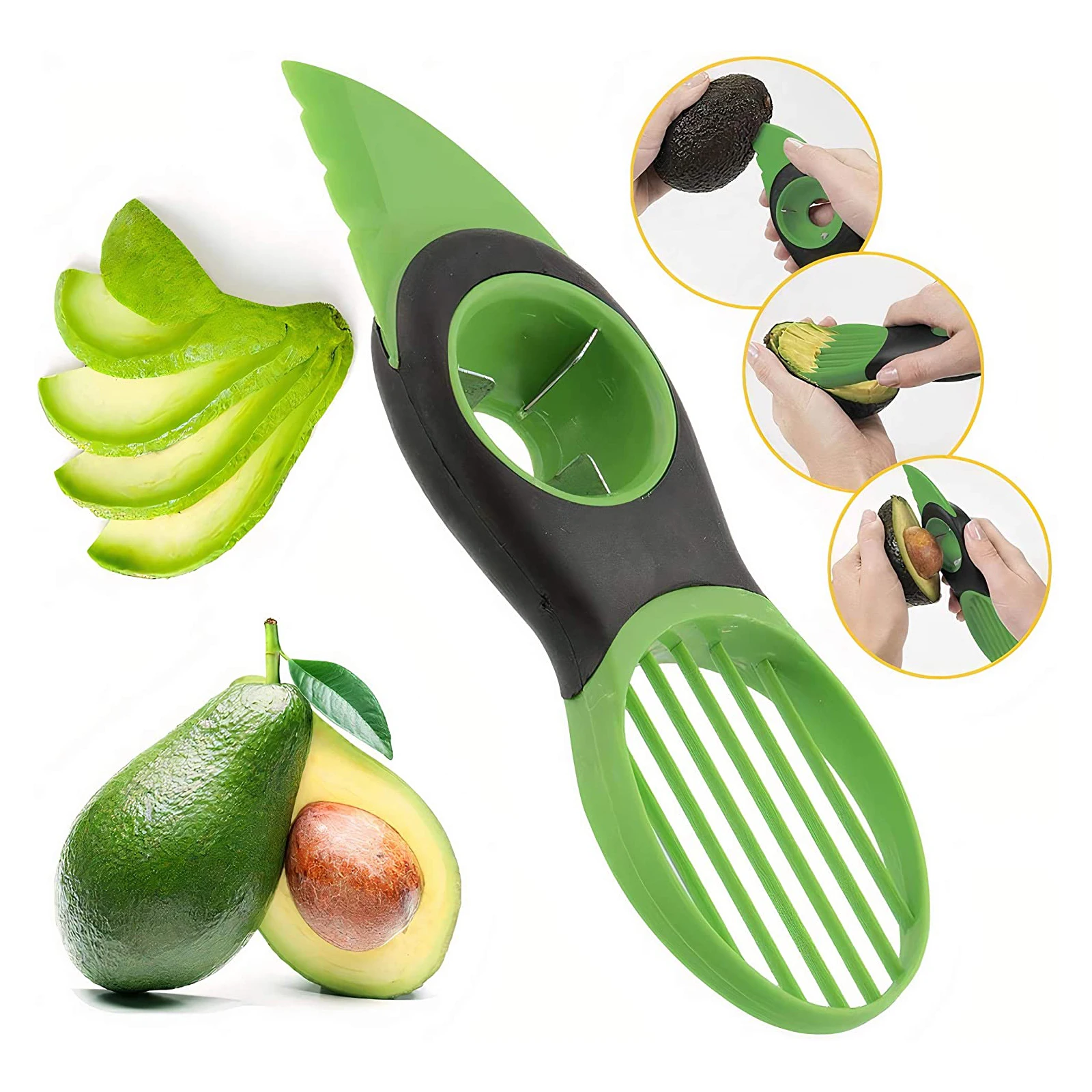 3 In 1 Avocado Slicer Peeler Cutter Tools Multifunction Fruit Splitter  Plastic Knife Peeler Scoop Separator Tool Kitchen Gadget|Mango Splitters| -  AliExpress