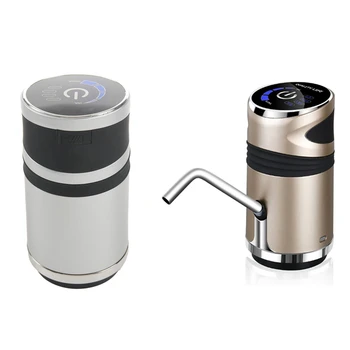 

2 Pcs Automatic Electric Water Pump Button Dispenser Gallon Bottle Drinking Switch, Silver Grey & Champagne Gold