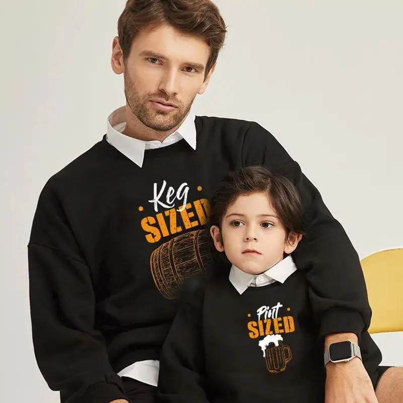 Father And Son Clothes Family Matching Shirts Daddy Me Kids Toddler Baby  Boy Sweater Autumn Winter Clothing Men Black T Shirt - Family Matching  Outfits - AliExpress