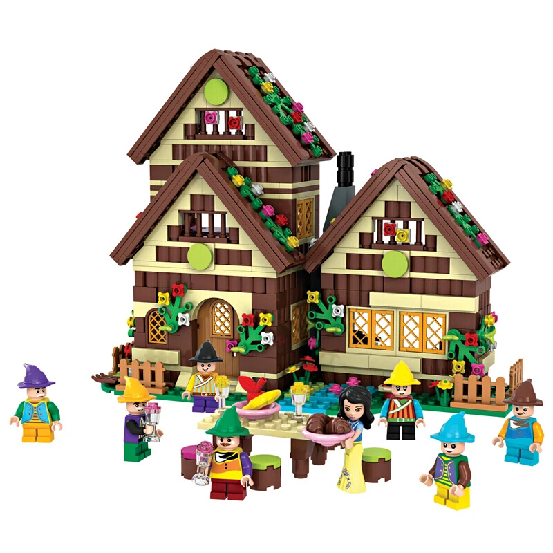 Новая принцесса серия Белоснежка лес домик строительные блоки наборы блоки, друзья Модель Детские Классические игрушки из фильмов