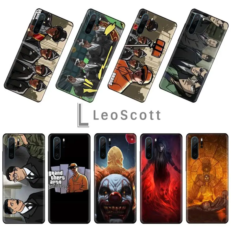 Модный черный мужской Чехол для мобильного телефона Huawei P9 P10 P20 P30 Pro Lite smart Mate 10 20 Y5