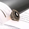 Kinel de lujo negro antiguo anillo para las mujeres aspecto Vintage cristal AAA joyas Boho de Color oro encanto étnico anillo de boda ► Foto 3/6