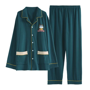 

Autumn Spring Long Sleeve Man Pajama Sets 100% Cotton Print Pajamas Men Casual Sleepwear Homewear Plus Size XXXL Pijama