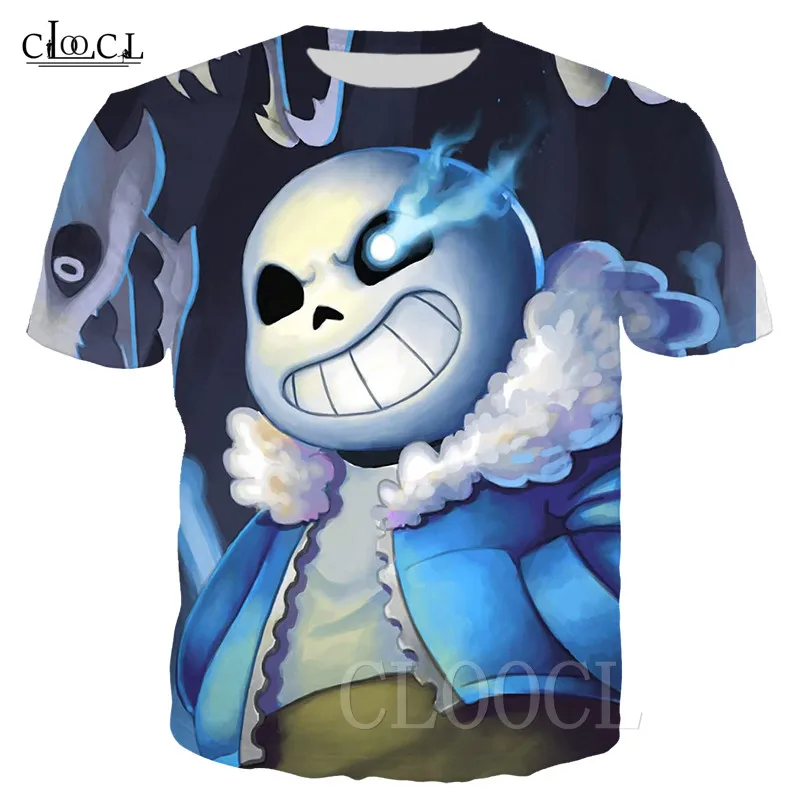 Новинка футболка унисекс с принтом Undertale Sans модная мужская 3D Harajuku топы милым