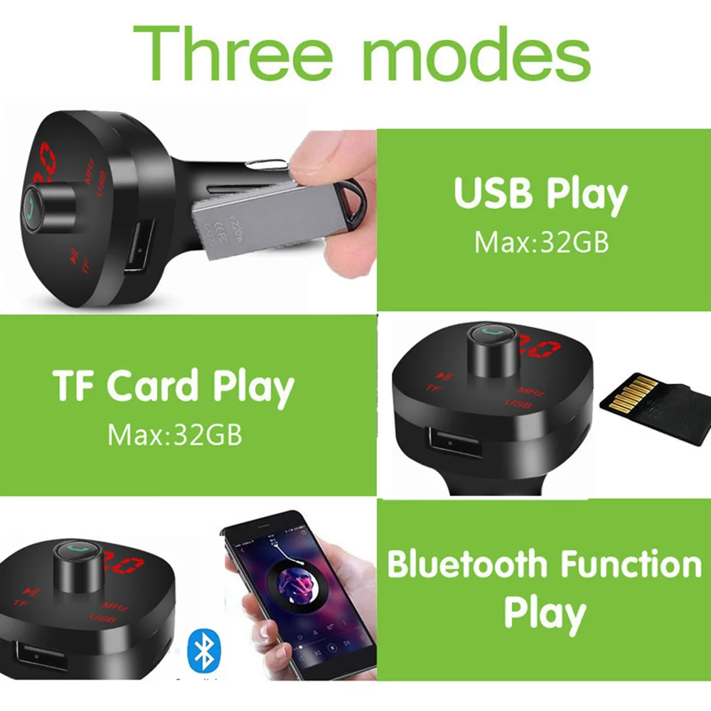 4.1A fm-передатчик беспроводной Bluetooth Автомобильный Громкая связь вызов двойной USB быстрое зарядное устройство