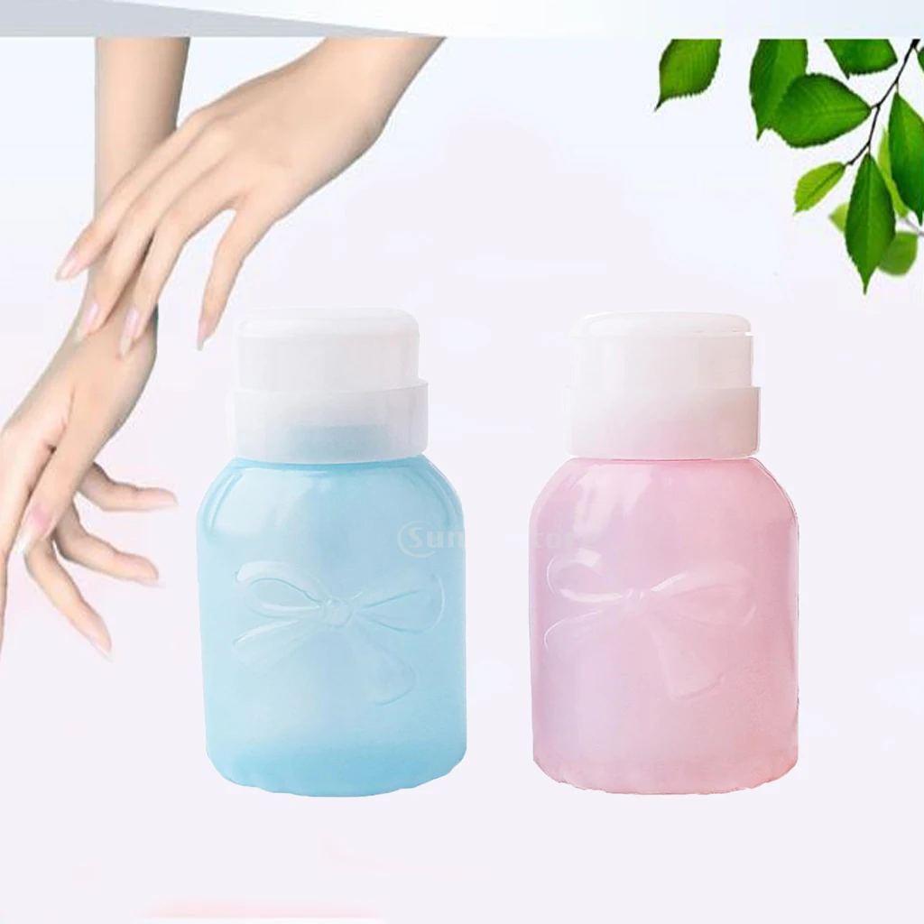 

220ML Pump Dispenser Empty Bottles For Nail Polish Remover Cleaner,Alcohol Durable,Refillable and Reusable Cosmetic Bottles