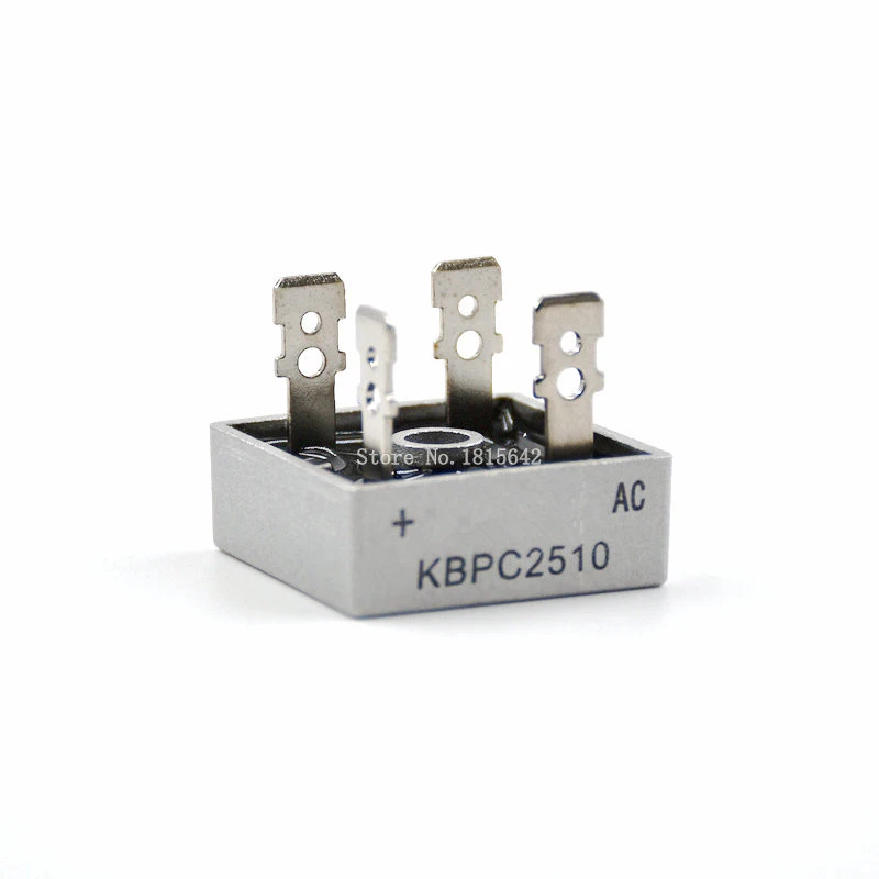 KBPC 2510 1000V 25A de una sola fase puente rectificador de media onda Gris 5Pcs