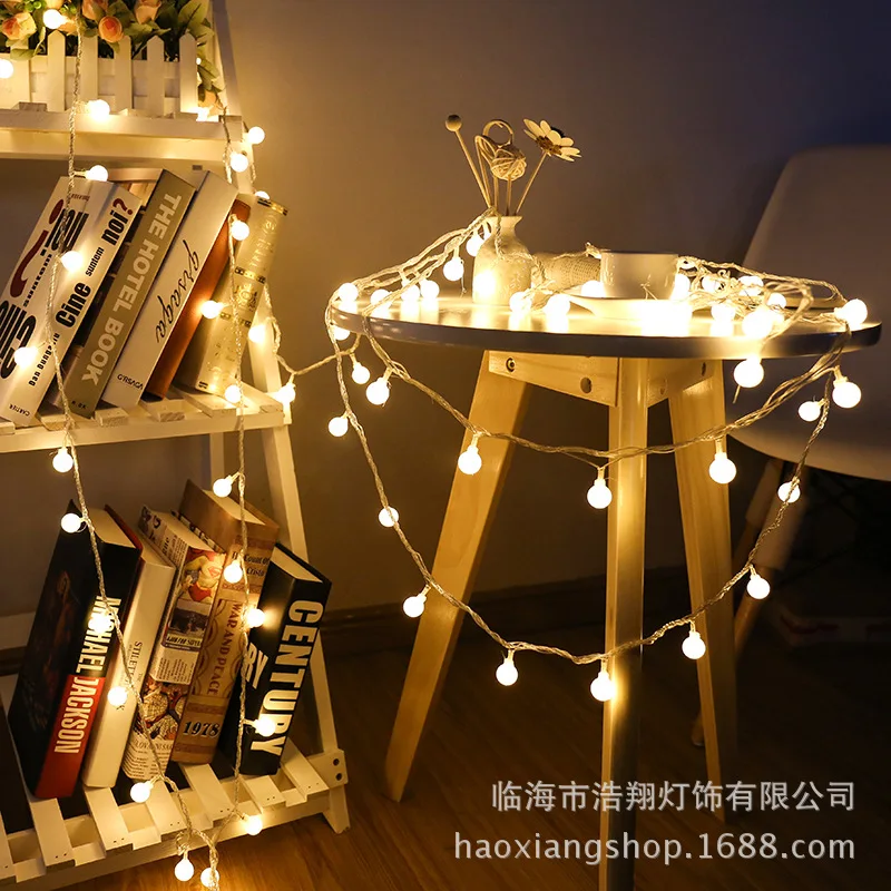 

LED Colored Lamp Flashing Light round Ball Neon Small Lighting Chain Holiday Christmas Wedding Decorative String Lights Battery