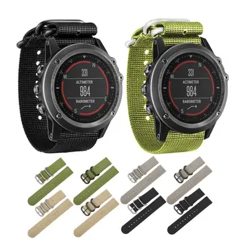 

26MM Durable Nylon Woven Watch Band Wrist Strap Replacement for Garmin Fenix 5X/5X Plus/3/3 HR Smart Watch Accessories