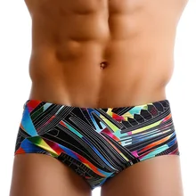 Летние плавательные костюмы, плавательные мужские трусы с геометрическим принтом, Сексуальная мужская одежда для купания, плавки, пляжные боксеры, купальный костюм для серфинга, Sunga