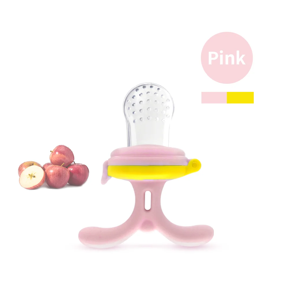 Pink Burabi, детское питание, фруктовая соска для кормления, Мягкий силикон, 3 размера, соски для младенцев, детские игрушки, Прорезывание Зубов, 2 шт. в упаковке, розовый и синий - Цвет: Pink