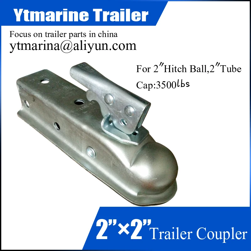 2" X 2" 3500lbs Trailer Coupler Hitch Ball Coupling Straight Tongue Rv Parts Camper Caravan