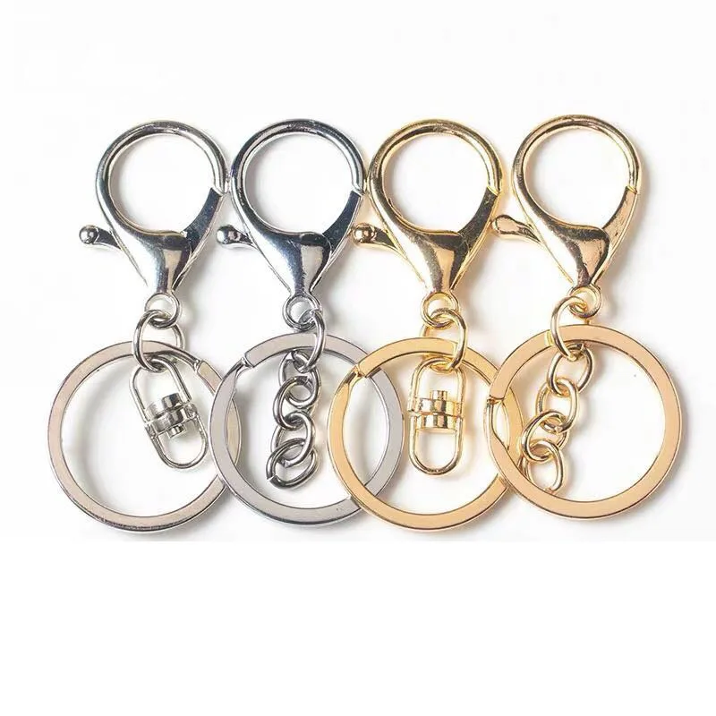 

5 Pieces/batch Lobster Clasp Alloy Key Ring Revolving key Ring Custom DIY Accessories With Key Extension Chain