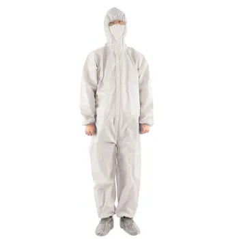 

In stock Disposable Protection Gown Dust Spray Suit Siamese Non-woven Dust-proof Anti Splash Clothing Safely Protection Clothes