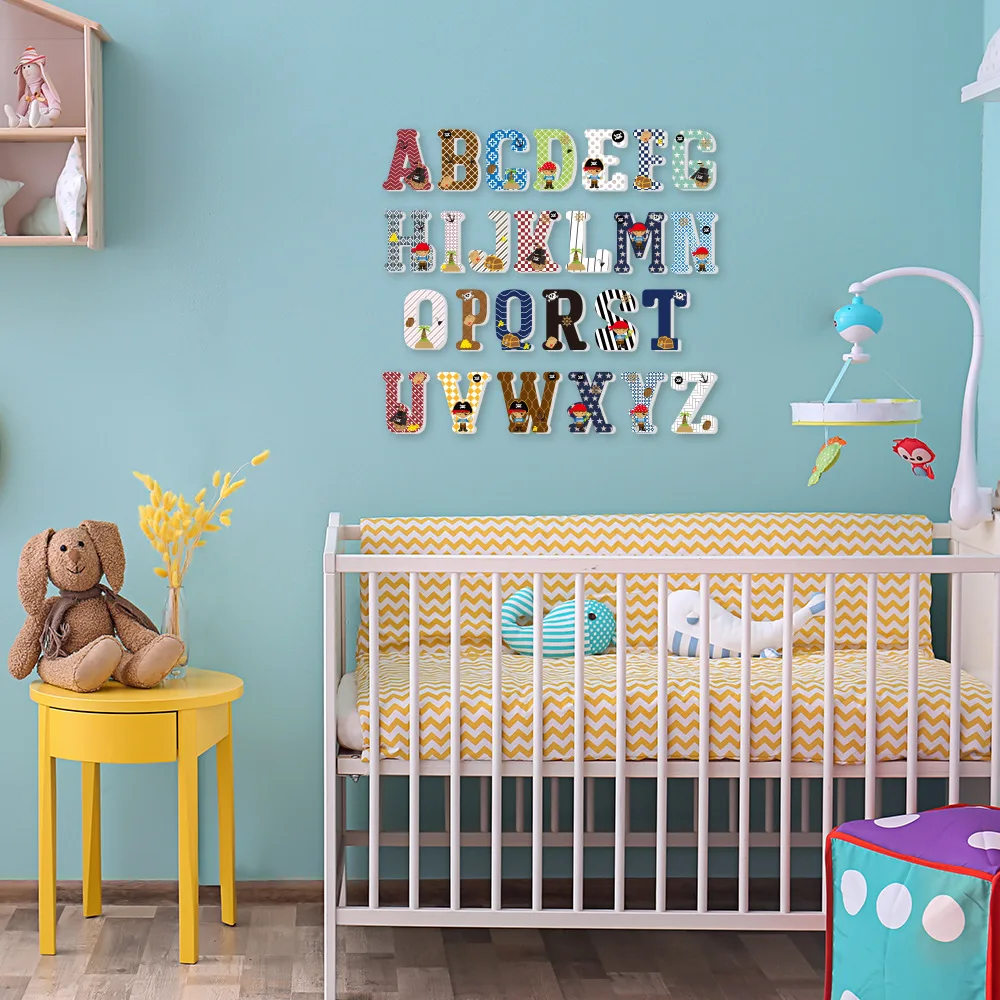  3D PVC Uppercase English Alphabet Letter Stickers Kid's Room Decoration Kindergarten Playground Nur - 4000112360115