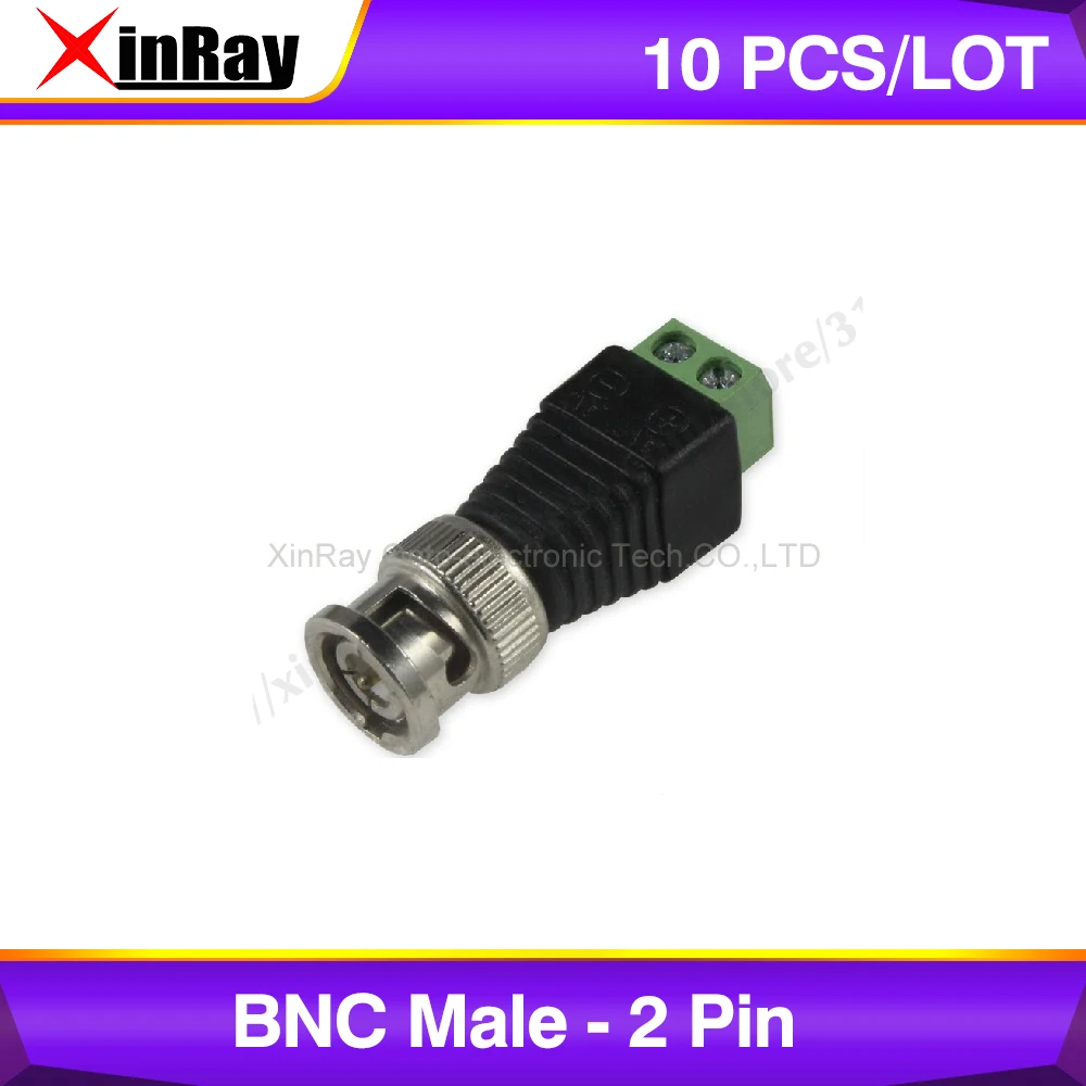 Бесплатная доставка 10 шт. BNC Male к 2 контактному адаптеру разъем для камеры DVR