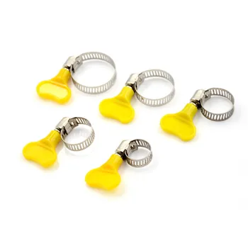 

6 Pcs Homebrew Pipe Clamp Fit 6mm O.D ~ 29mm O.D Tube Plastic Handle Stainless Steel Butterfly Hose Clamp