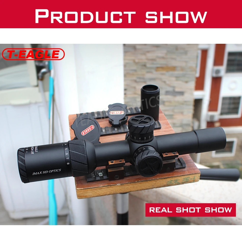 TEAGLE ED 1-8x24 IR Lange Eye Relief охотничий прицел тактический оптический прицел Verlichte Red Rifle Scope fit 30-06 308 AR1