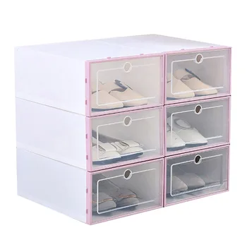 

Transparent Plastic Shoe Box Flip Design Shoe Storage Artifact Home Storage Tool XH8Z