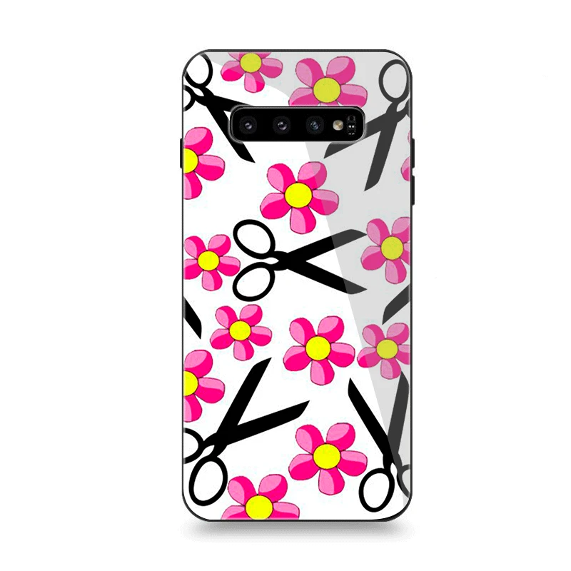 Чехол для телефона Стекло для samsung A70 A50 A30 A40 A20 A60 A10 S7 край S8 S9 S10 Plus Note 8 9 крышка парикмахер Ножницы