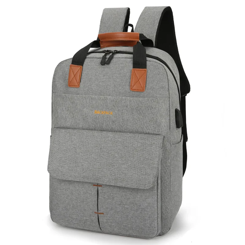 

Men Backpack Business Casual USB Charging Backpack Wear-Resistant Large Capacity Computer Bag Travel Handbag Customizable