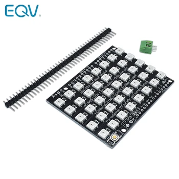 

WS2812B 40 RGB LED WS2812 5X8 Pixel Dot Matrix Shield Addressable LED Module Board for Arduino UNO R3