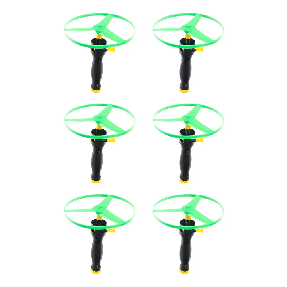 6pcs Flying Disc propeller Toys Kids Helicopter Pull String Flying Saucers 5