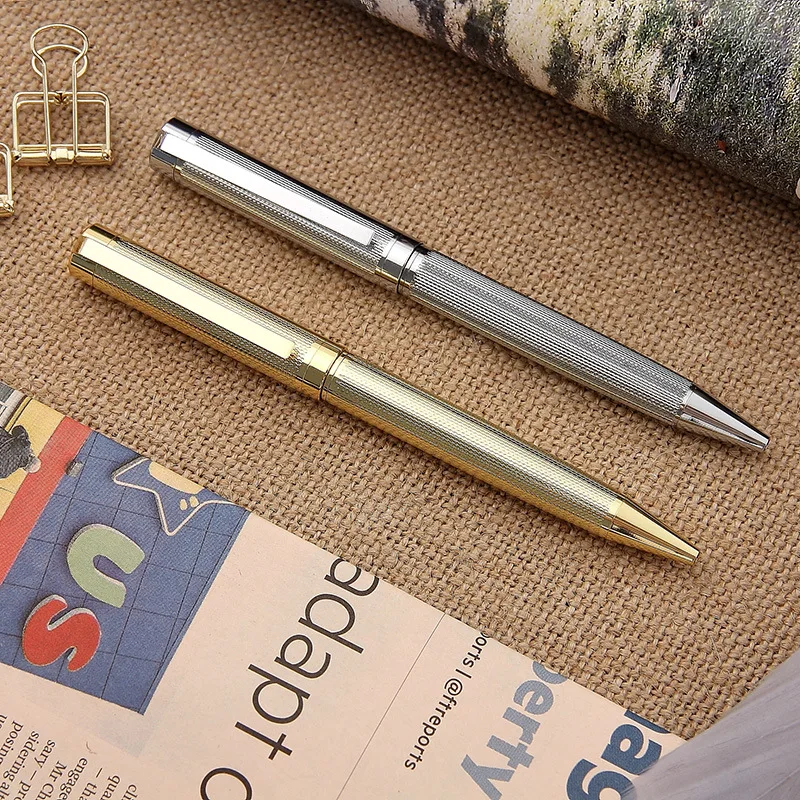 Personalized Gift Pen 1.0mm Black Ink Metal Ballpoint Pen Customized Logo Pens Engrave Logo Company Name School Office Supplies