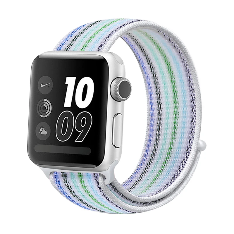 stripe 10 Нейлон Ремешок для наручных часов Apple Watch серии 3/2/1 38 мм 42 мм мягкий нейлон дышащий сменный ремешок Спортивная петля для наручных часов iwatch серии 4 40 мм 44 мм - Цвет ремешка: stripe 10