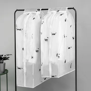 

1PC PEVA Dust Cover Dustproof Cartoon Cat Print Protect Coat And Suit Dust Bag Three-dimensional Dust Shield Storage Bag