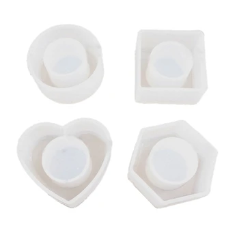 

4 Shapes Minimalist Napkin Holders Ring Resin Molds Kit Round Sqaure Heart Hexagon Napkin Buckles Resin Casting Mold Kit