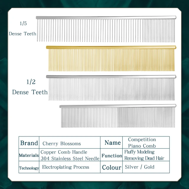 매듭 제거와 당기기 방지 기능이 뛰어난 전문 애완 동물 미용 피아노 빗