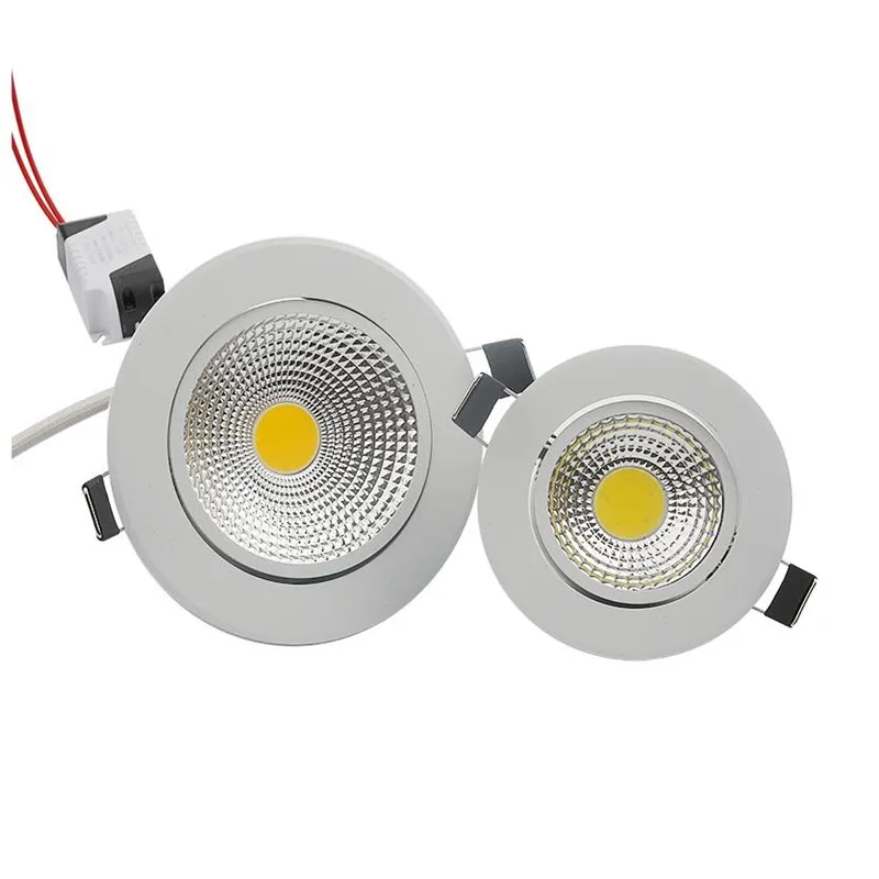 5W 7W 9W 12W COB затемненный светодиодный вниз светильник 85 265V Встраиваемый точечный