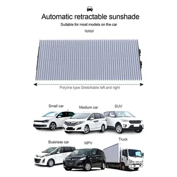 

Automatic Telescopic Car Window Sunshade Retractable Foldable Windshield Sunshade Cover Shield Curtain Auto Sun Shade Block