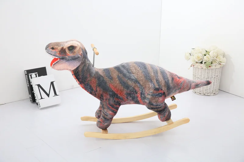 Реплика, T-REX, трицератопс, плюшевое, мягкое, детское кресло-качалка, креативный подарок, Детский динозавр, лошадка-качалка, прочная древесина