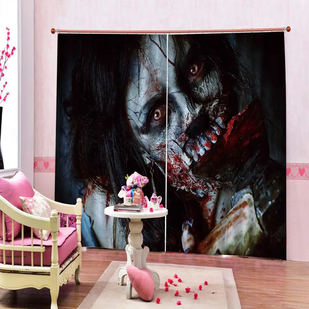 Halloween Bathroom Horror Shower Curtain Ghosts and Blood character For Theme Hotel Christmas decoration | Дом и сад
