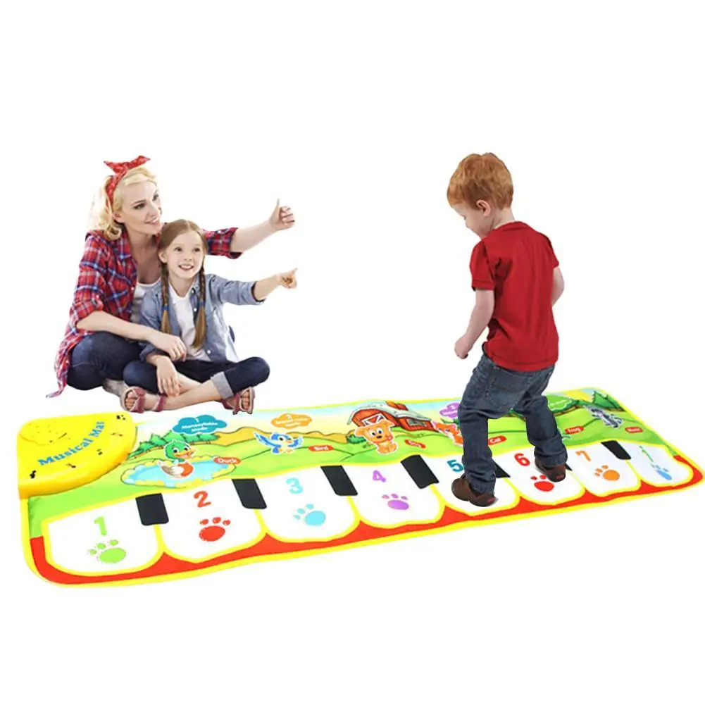 

Kid's Early Education Puzzle Toy Crawling Piano Blanket Hand Foot Touchable Piano Play Mat