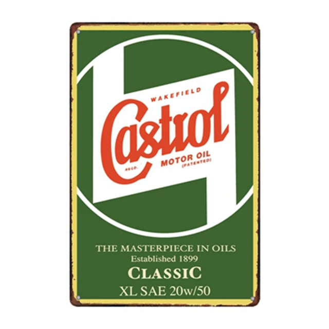 Motor Oil Signs Garage Metal Plaque Gas Station Tin Plate Retro Poster Home Decorative 20x30cm 3528